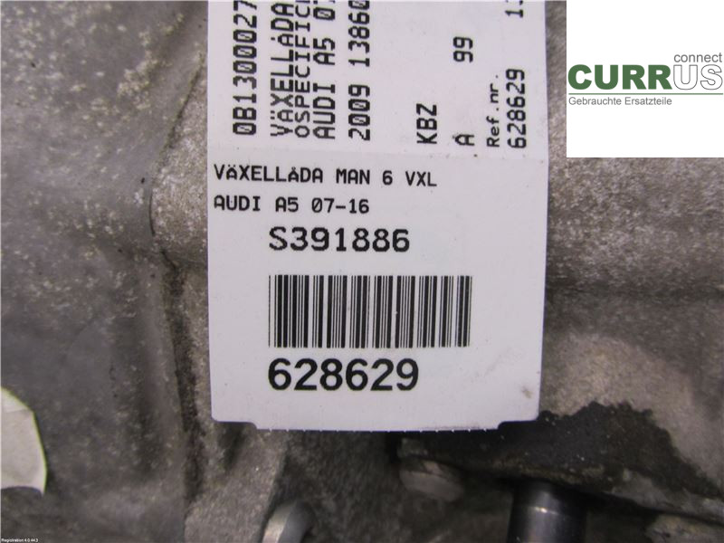 AUDI A5  07-16 Gearbox (6-speed) 0B1300027J 2,0 CDNB