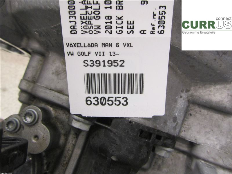 VW GOLF / E-GOLF VII   13-20 Gearbox (6-speed) 0AJ300042RX 1.0  CHZC