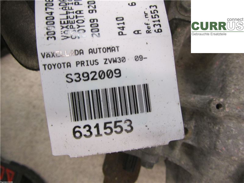 TOYOTA PRIUS ZVW30  09- Gearbox (Automatic) 3090047084 1,8 X2Z R-W20