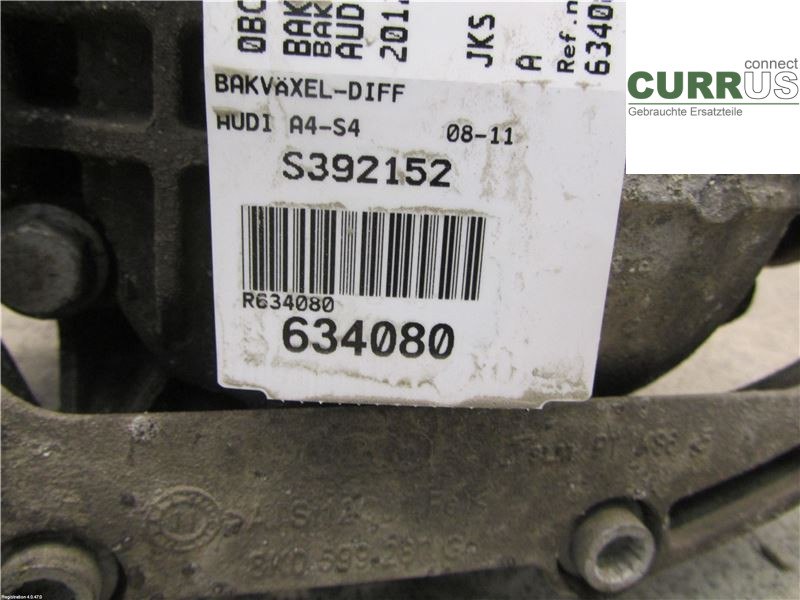 AUDI A4/S4  08-11 Differential 0BC500043E 3.0 CCWA