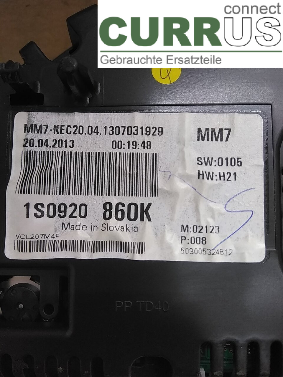  Instrument cluster / comb 1S0920860K 1.0EK