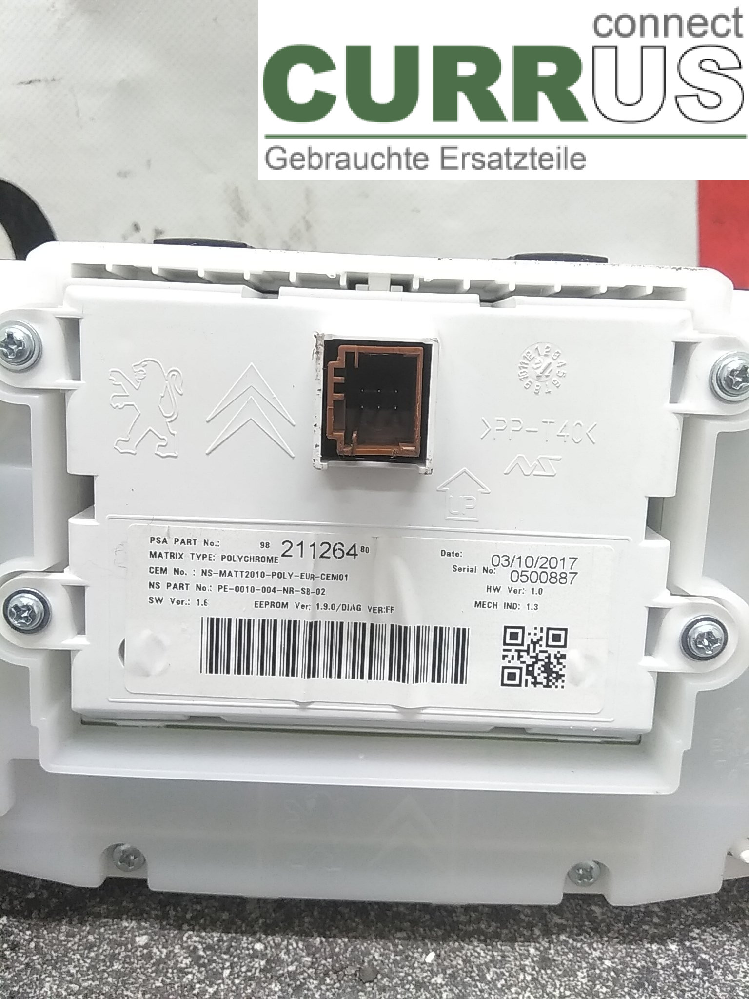  Instrument cluster / comb 9821126480 1.6HDI