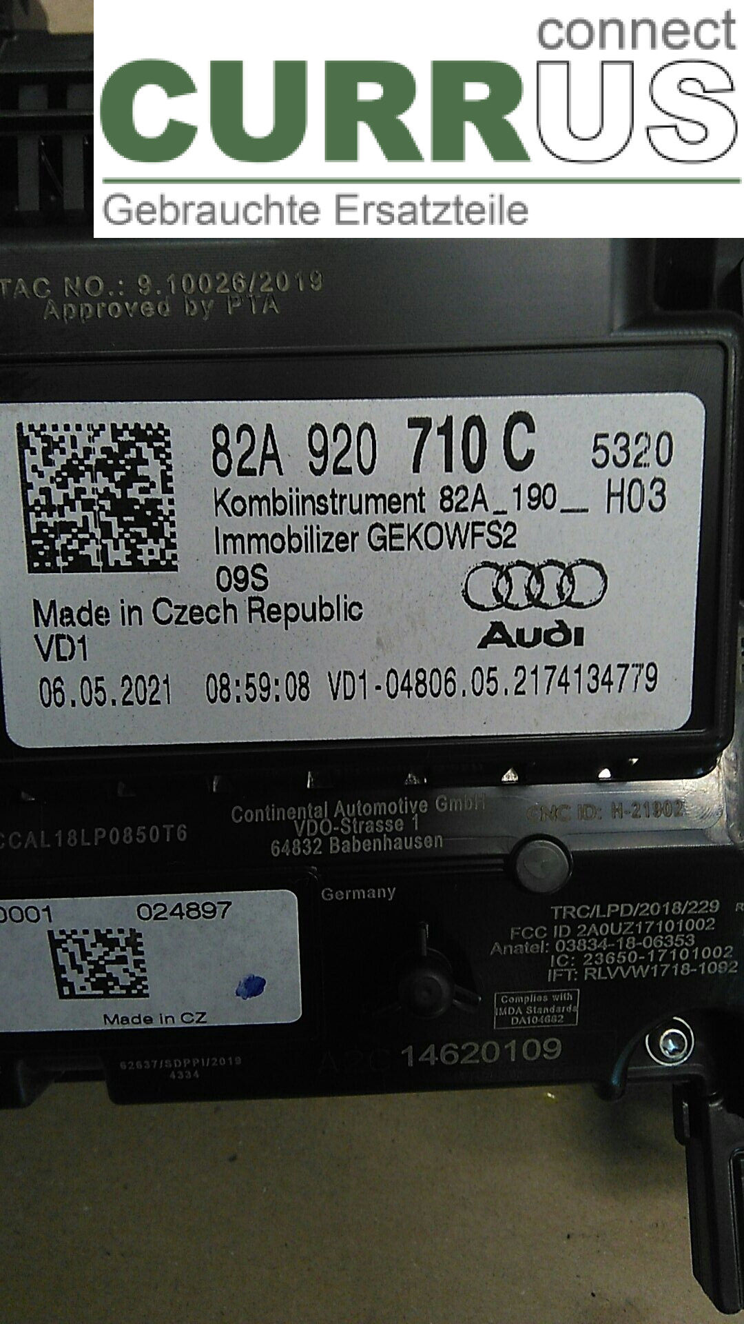  Instrument cluster / comb 82A920710C 1.0TSFI