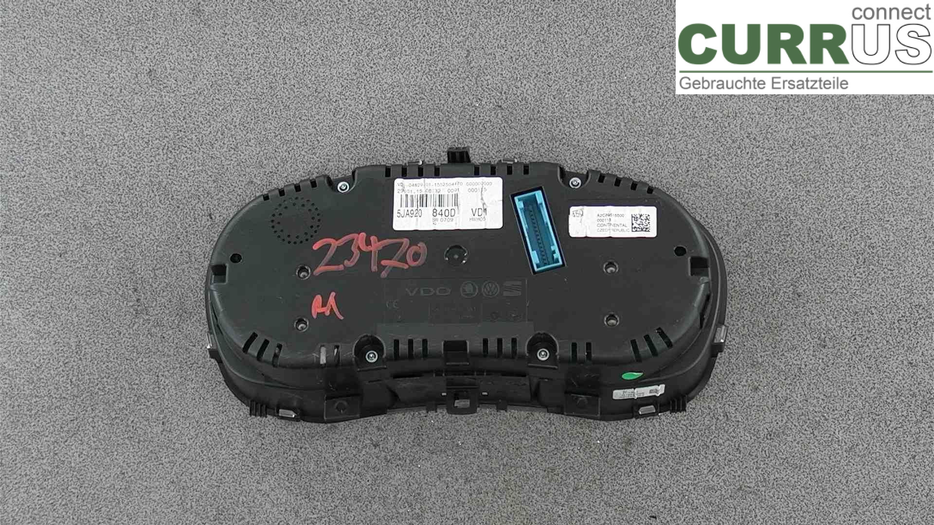  Instrument cluster / comb 5JA920840D STOR RIS I GLAS  1.2TSI