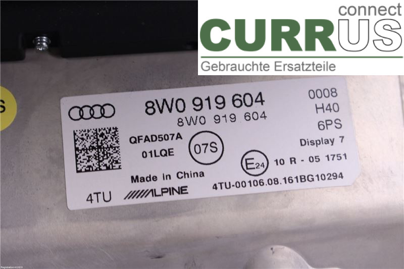 AUDI A4/S4  B9 16-19 Monitor 8W1919604 DETA