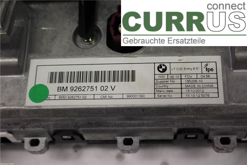 BMW 1 F20/F21   11-19 Monitor 65509270391 N47-D20C