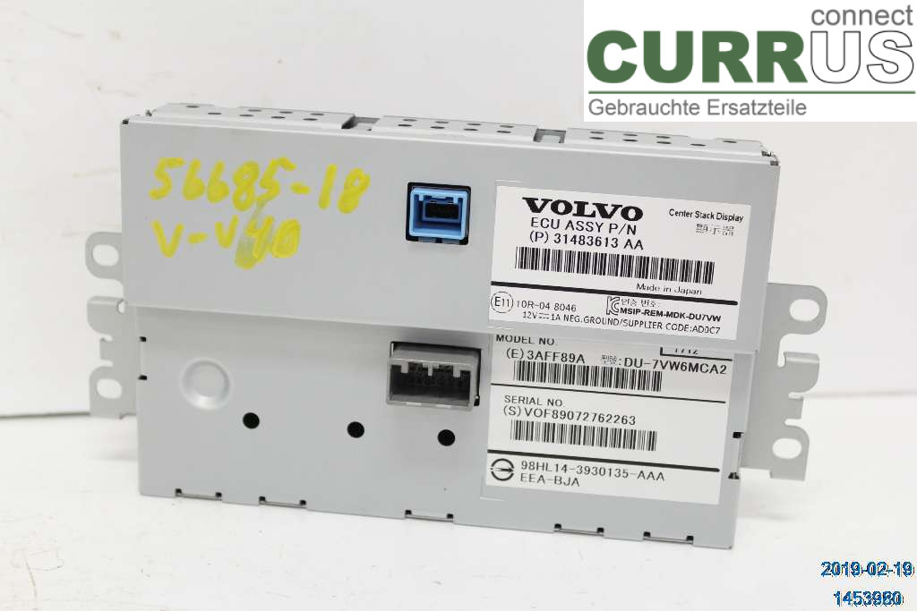 VOLVO V40  CROSS COUNTRY 13-19 Monitor 36011464 D3 2,0 D4204T9