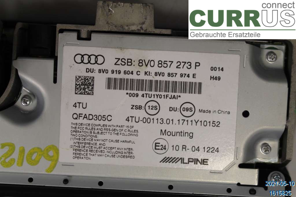 AUDI A3/S3 8V  13-20 Overvågning 8V0919604C 2,0 TDI MK2