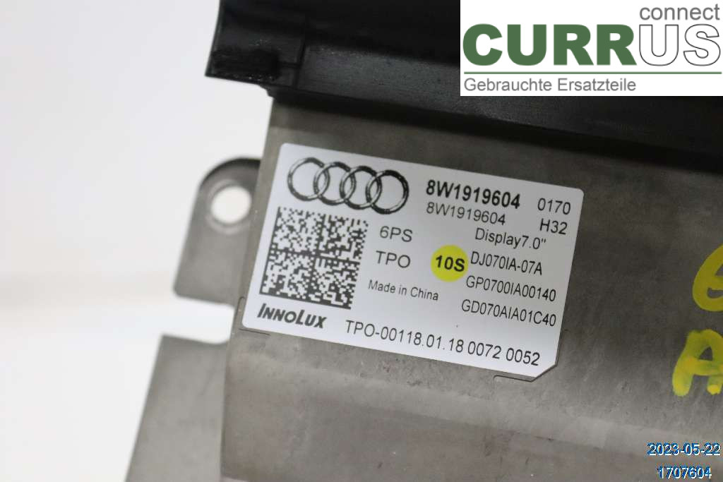 AUDI A4/S4  B9 16-19 Monitor 8W1919604 2.0 TDI