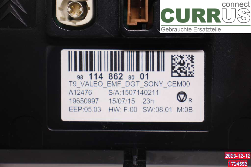 PEUGEOT 308  14-21 Monitor 9811486280 1.2 VTI
