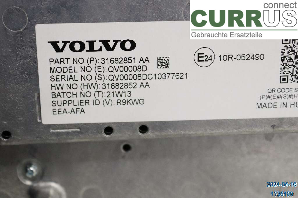 VOLVO V90 CROSS COUNTRY 17- Monitor 36010873 B4 2.0 Hybrid