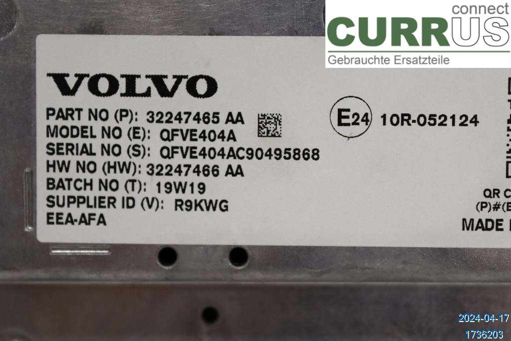 VOLVO V60 19- Monitor 36010560 D3 2,0 D4204T4