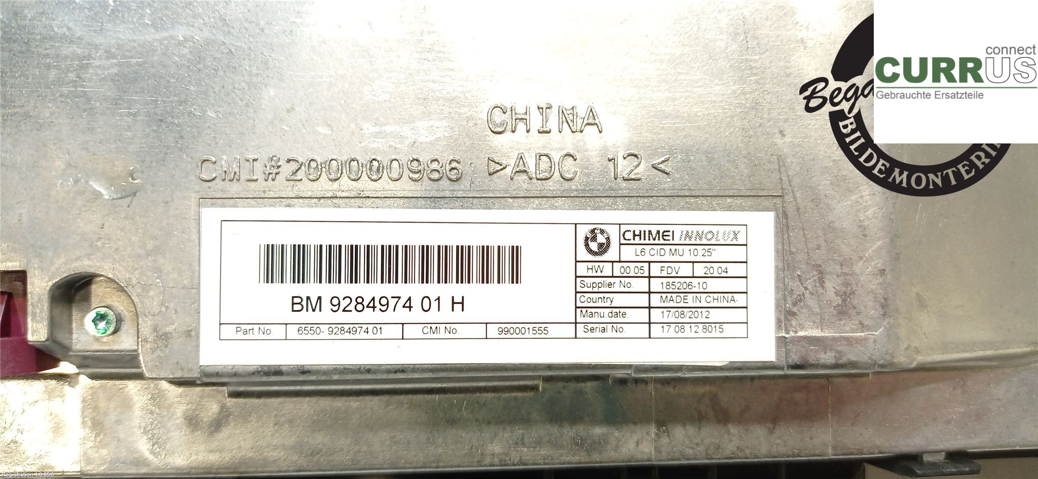 BMW F10/F11/F18  09-17 Monitor 65509284974 N47-D20C