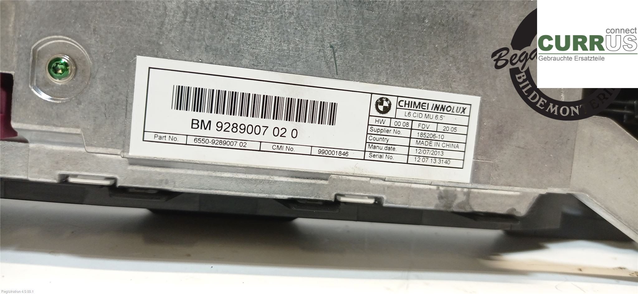 BMW F10/F11/F18  09-17 Monitor 65 50 9 289 007 N47-D20C