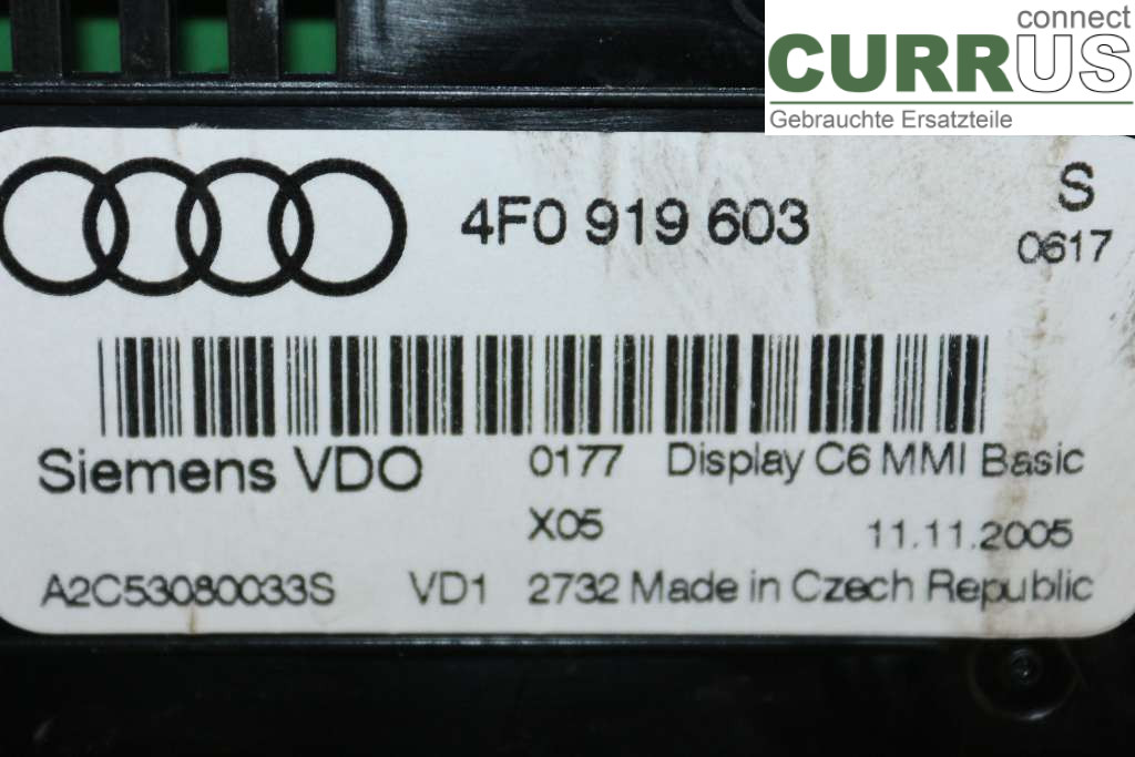 AUDI A6/S6     05-11 Overvågning 4F0919603 2.7TDI 180HK