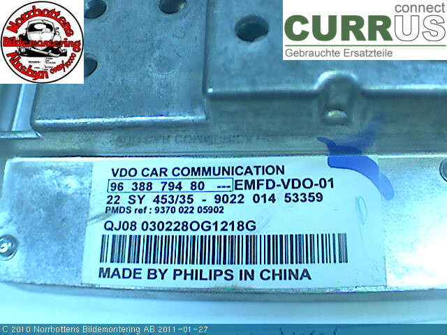 CITROEN C5      -04  Monitor 656388 2.0 HDI 110HK