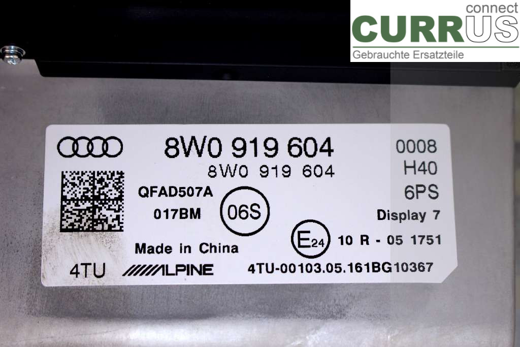 AUDI A4/S4  B9 16-19 Monitor 8W1919604 2,0TDI R4 190HK