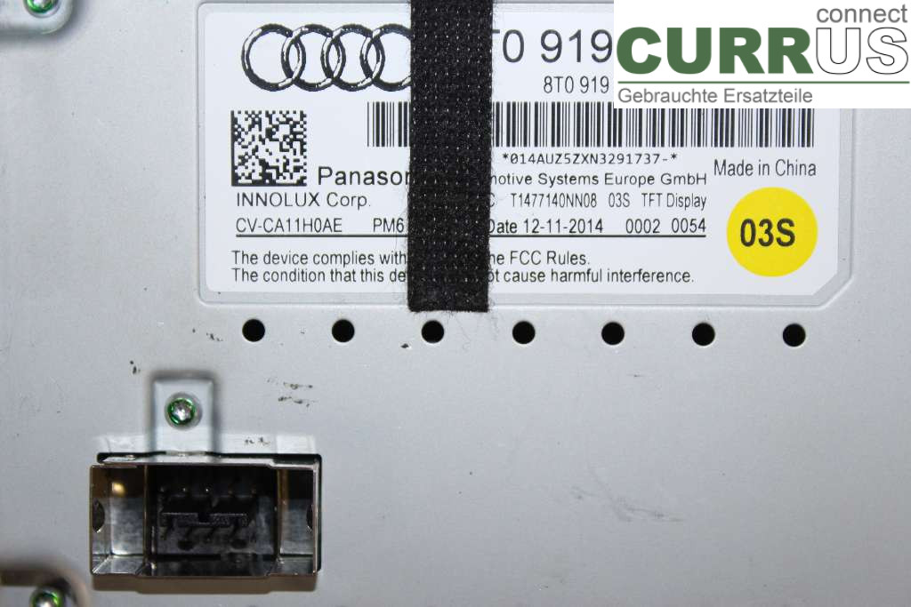 AUDI ALLROAD    09-16 Monitor 8T0057603F 2,0TDI R4 190HK