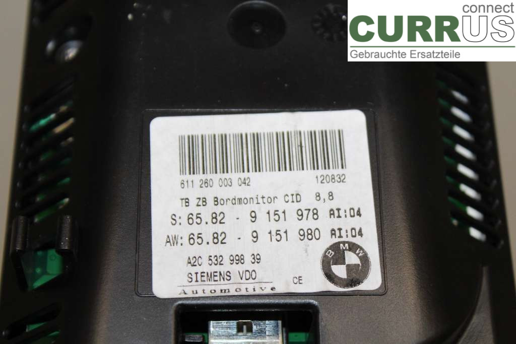 BMW 5 E60/61 Sed/Tou 02-10 Monitor 65829224349 530i 200KW 6CYL
