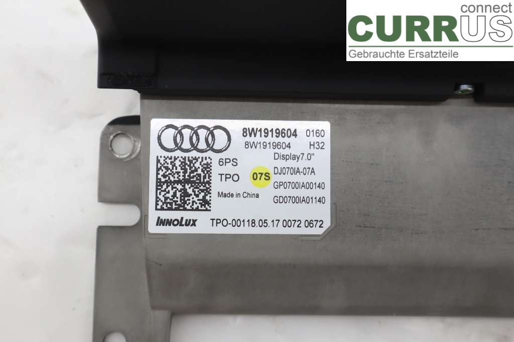 AUDI A4/S4  B9 16-19 Monitor 8W1919604 2.OTDI