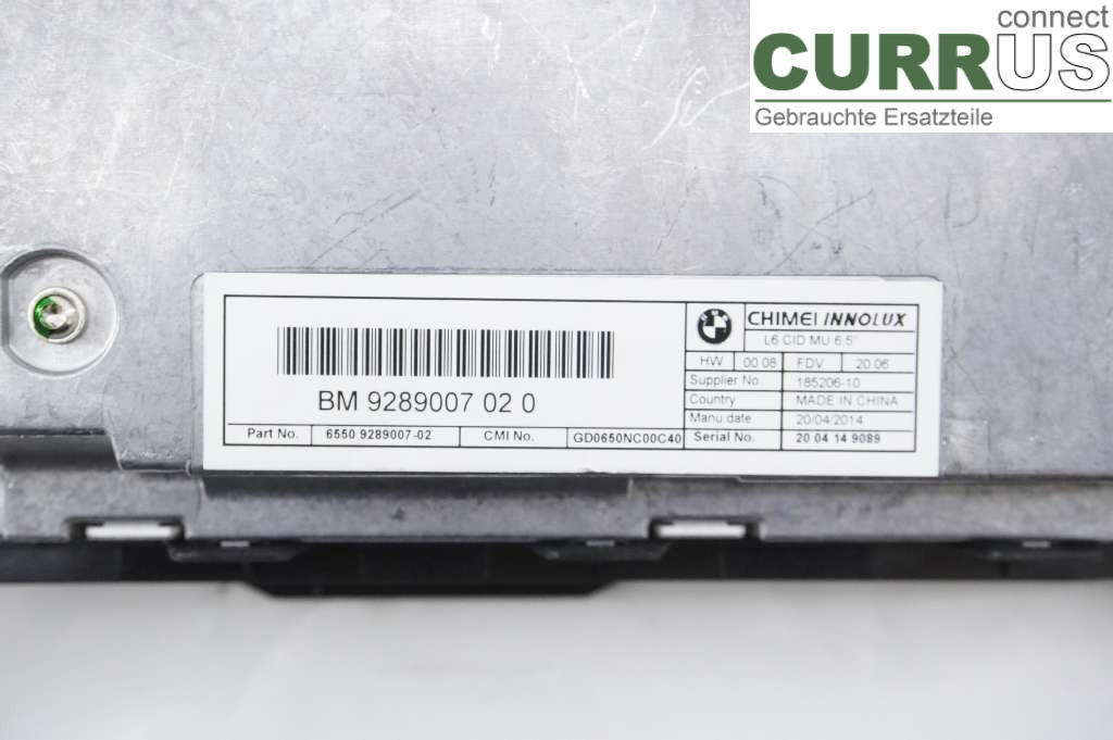 BMW F10/F11/F18  09-17 Monitor 65509289007 N47-D20C