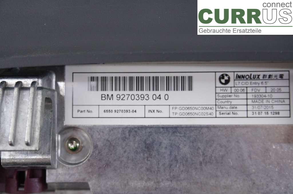 BMW 4 F36 GRAN COUPÉ  14-20 Monitor 65509270393 B47-D20A