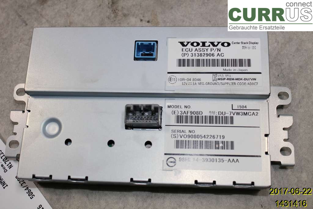 VOLVO V70    14-16 Monitor 36011464 D4204T5
