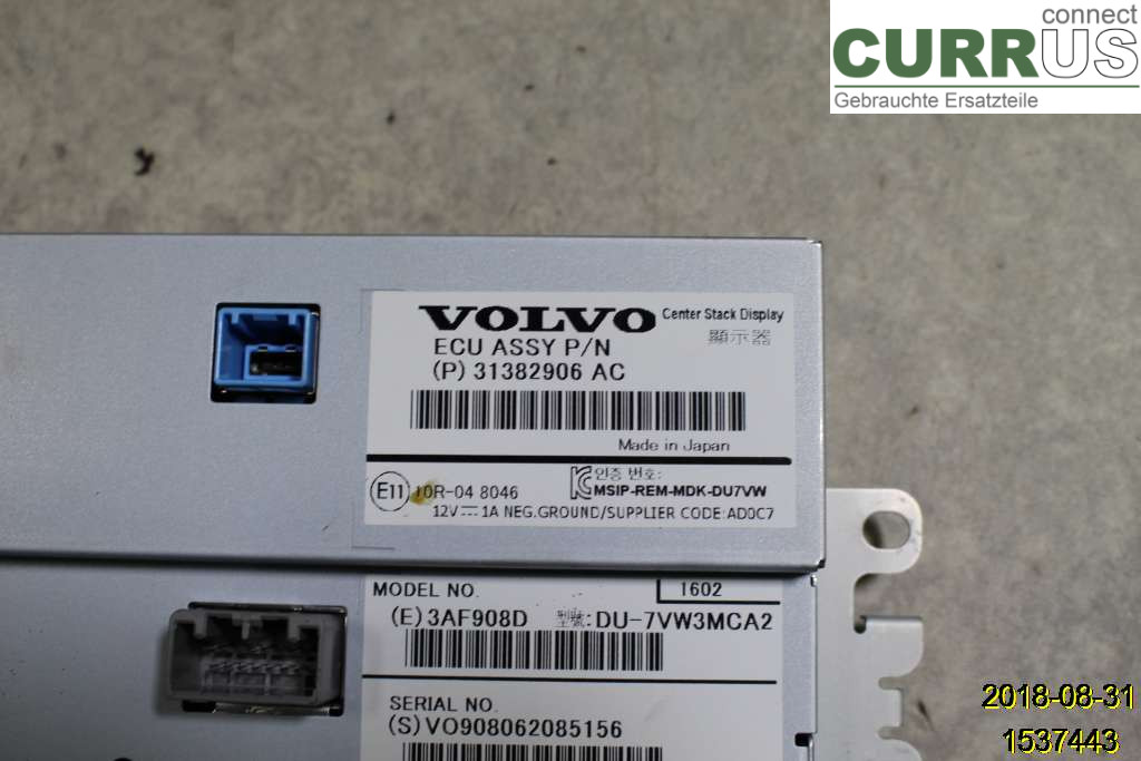 VOLVO XC70  14-16 Monitor 36011464 D5244T12
