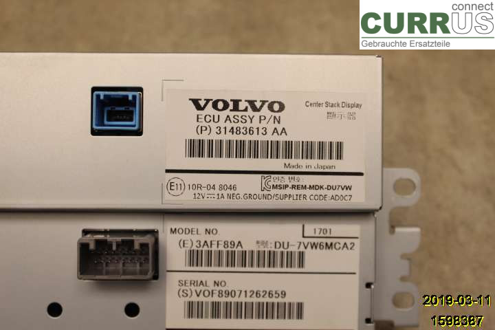 VOLVO V40  12-19 Monitor 36011464 D4204T9