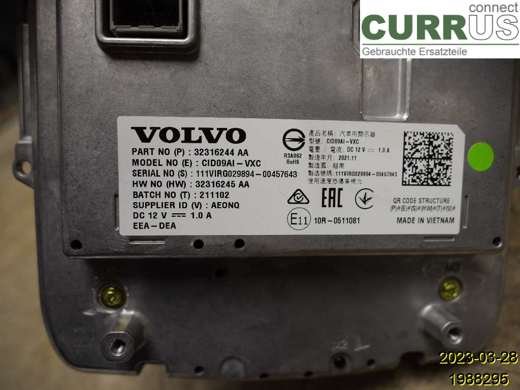 VOLVO V60  19- Monitor 36013018 D420T8