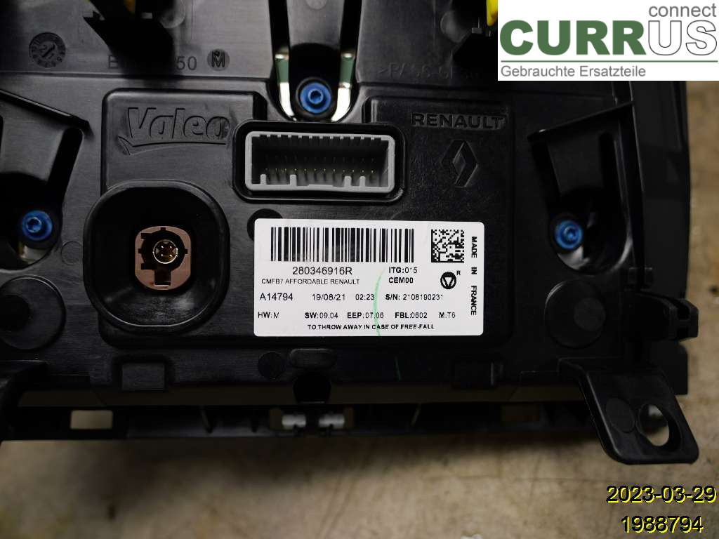 RENAULT CLIO/E-TECH V    20- Monitor 280346916R H4D-470