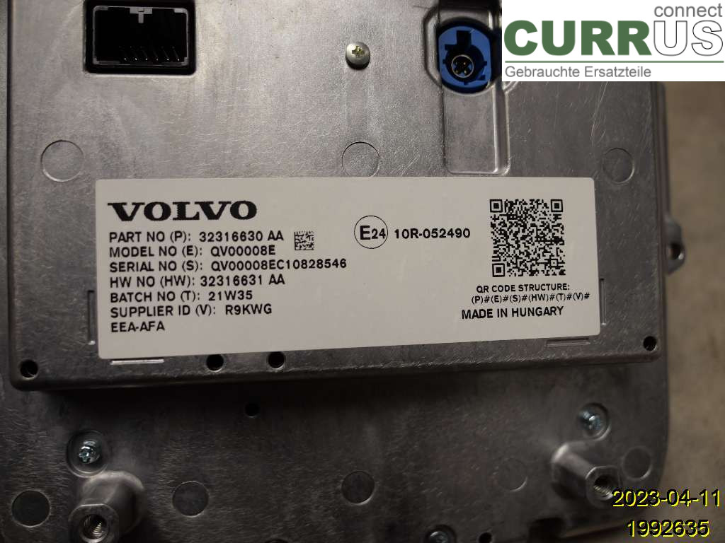 VOLVO XC40/RECHARGE 18- Monitor 36010560 B3154T2