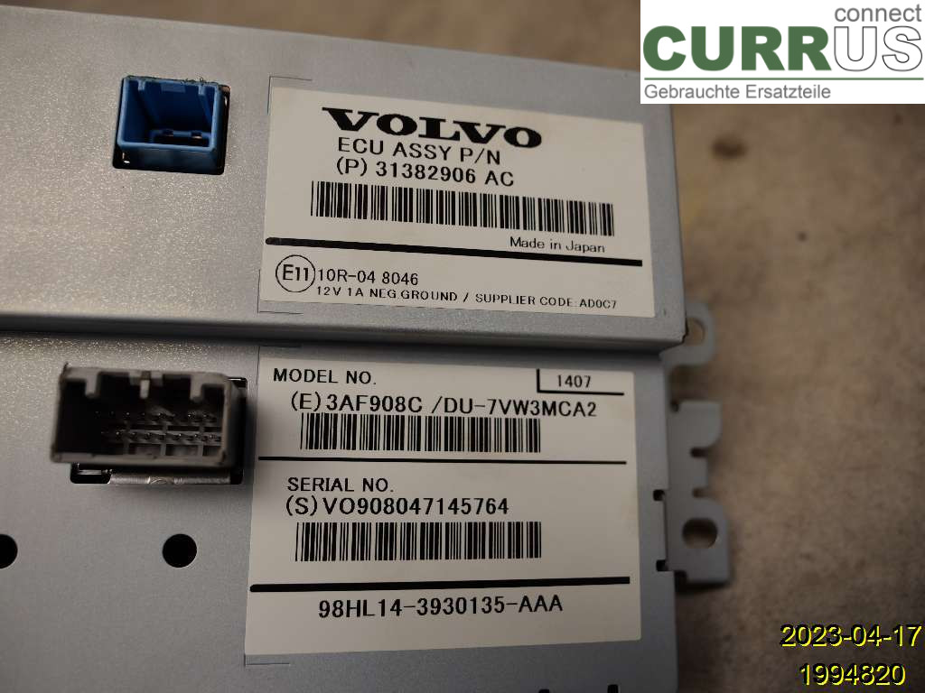 VOLVO V40  12-19 Monitor 36011464 D5204T6