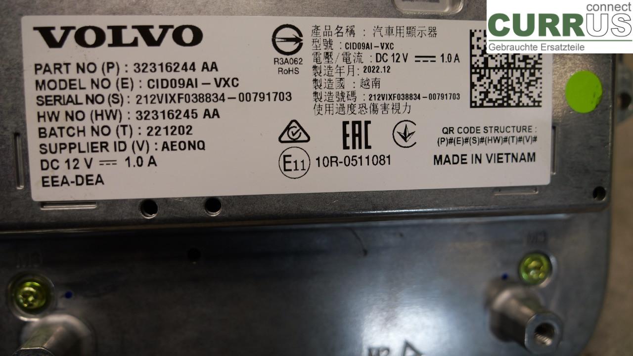 VOLVO XC60  18- Monitor 36013018 D420T2