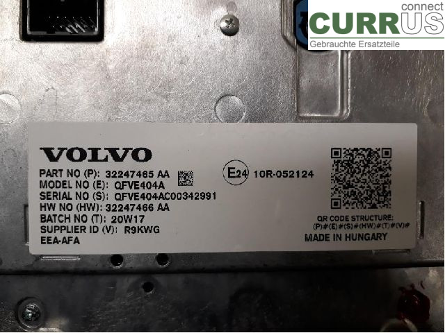 VOLVO XC40/RECHARGE 18- Moniteur 36010560 B3154T5