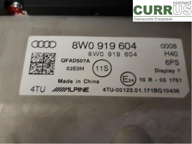 AUDI A4/S4  B9 16-19 Monitor 8W0919604A DETA
