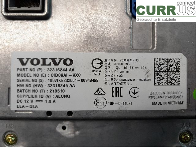 VOLVO V60  19- Monitor 36013018 D420T8