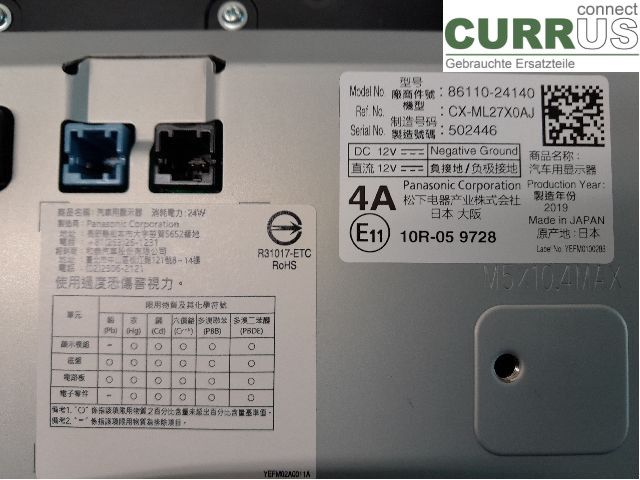 LEXUS RC 15- Monitor 86110-24140 2AR-FSE