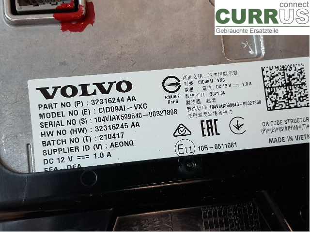 VOLVO V60  19- Monitor 36013018 B4204T46