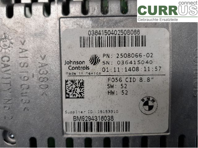 MINI ONE/COOPER 5DR F55 14- Monitor 65509294316 B48-A20A