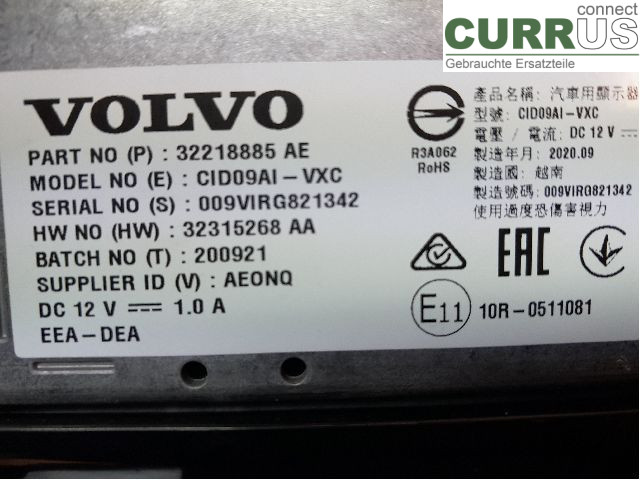 VOLVO XC60  18- Monitor 36013018 B4204T46