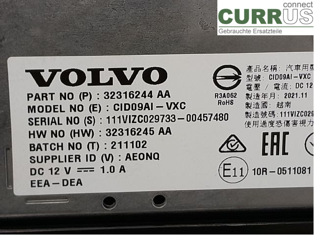 VOLVO XC60  18- Monitor 36013018 B4204T46