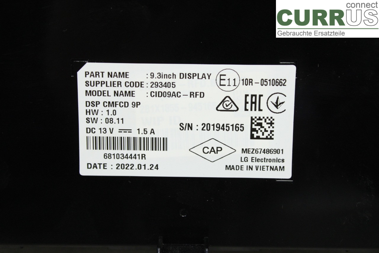 RENAULT MEGANE IV  16-23 Moniteur 681039141R H4M-630