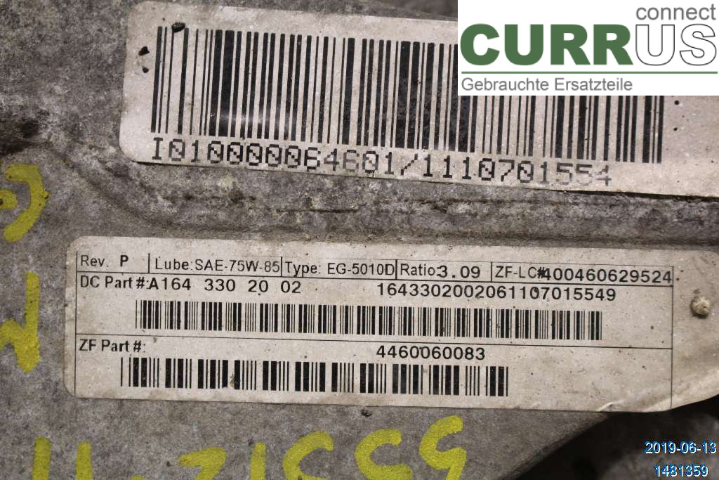 MB GL-KLASS (X164)    06-12 Differential A1643302002 450 CDI
