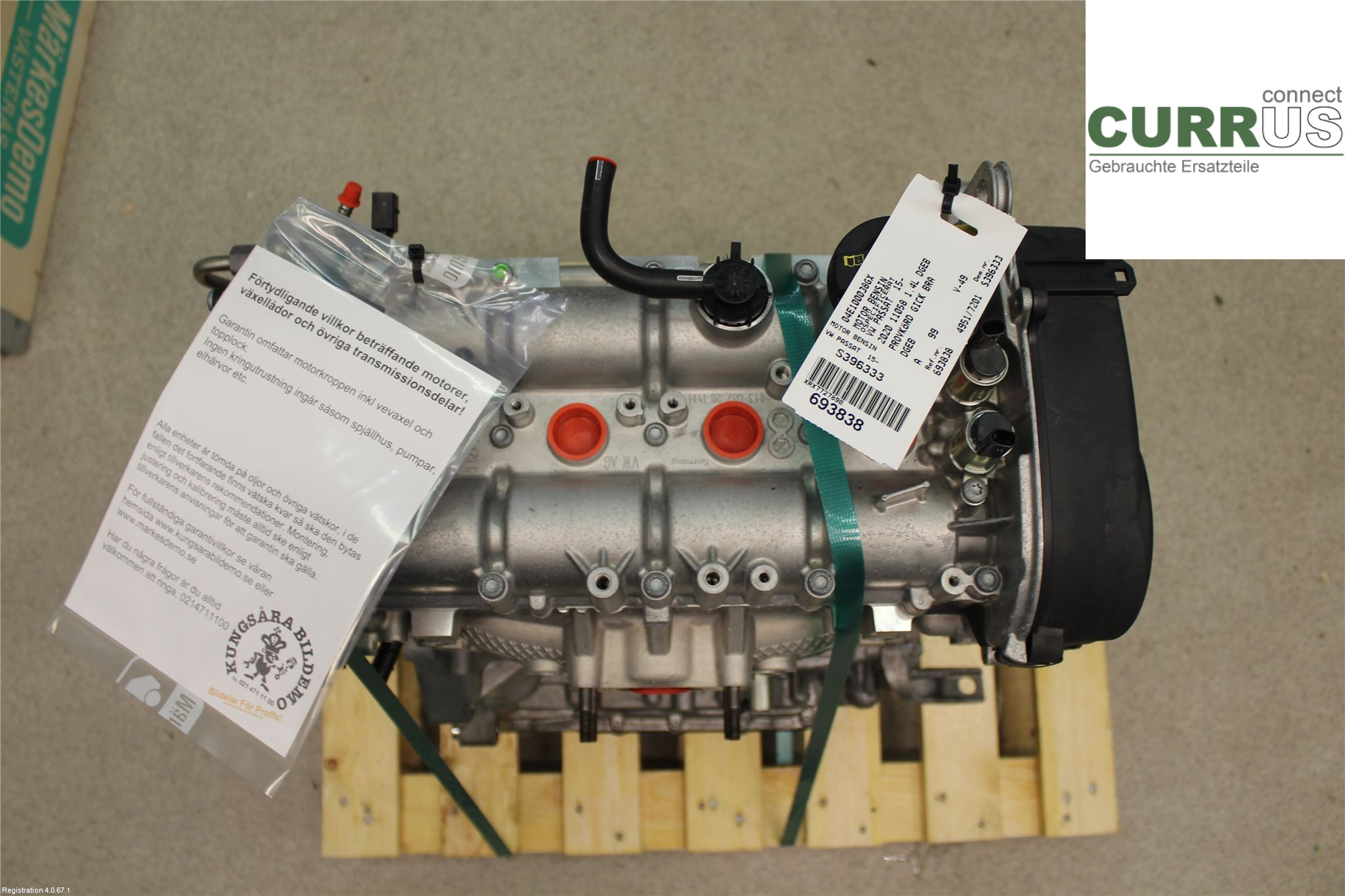 VW PASSAT  15-19 Silnik 04E100038GX 1.4L DGEB