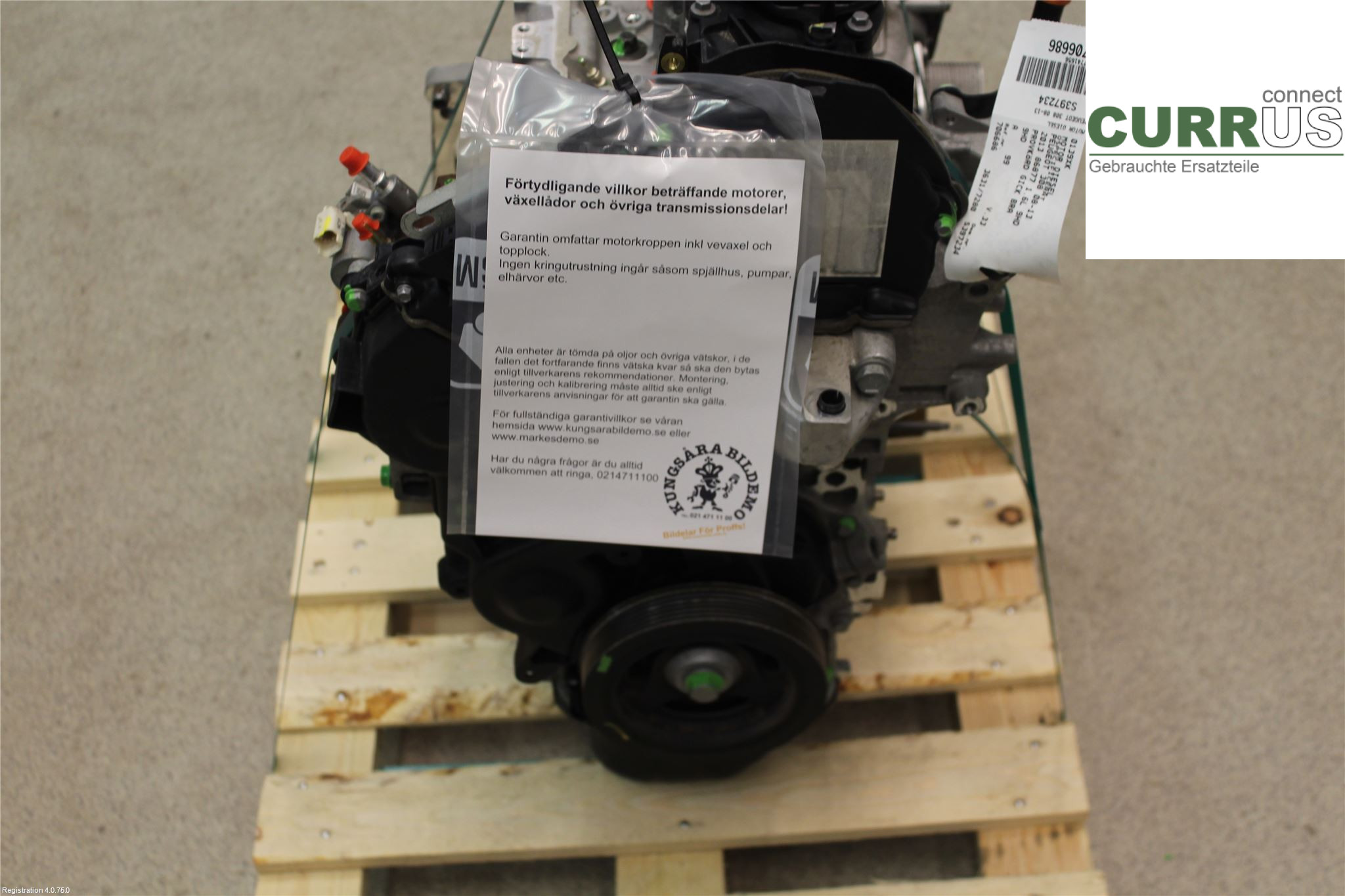 PEUGEOT 308 08-13 Engine 0139XK 1.6L 9HD