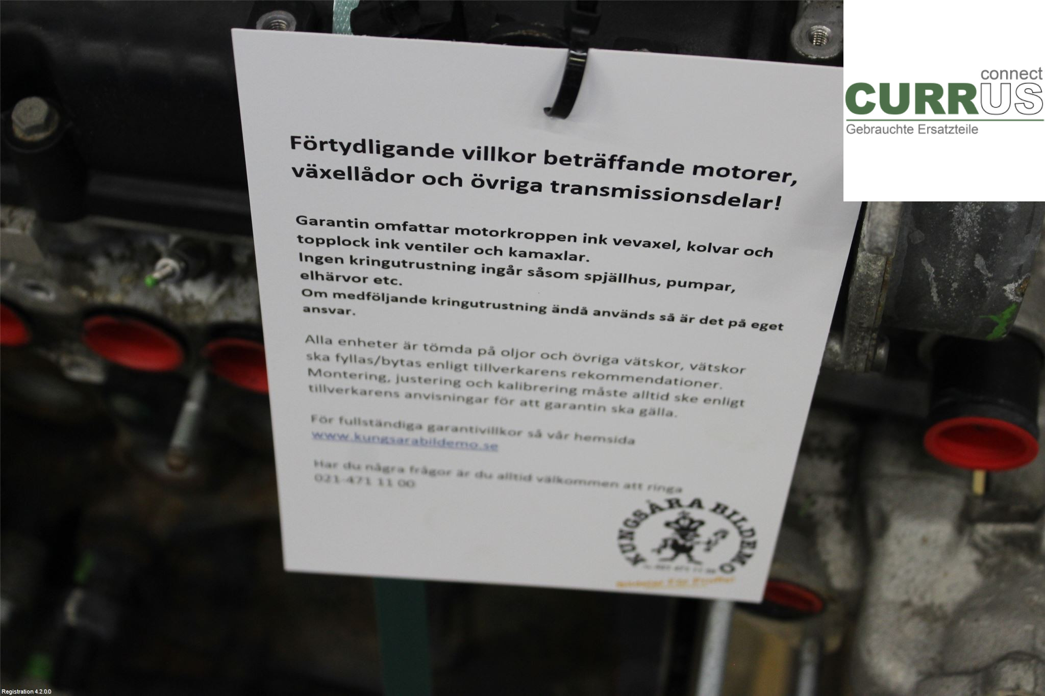 KIA SPORTAGE (SL) 11-15 Engine Z62612FZ00 D4HA