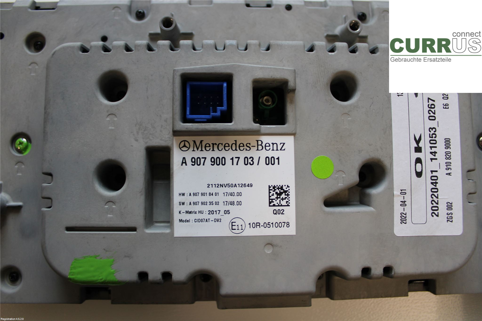 MB SPRINTER (W907/910) 19- Moniteur A9079000508 OM654.920