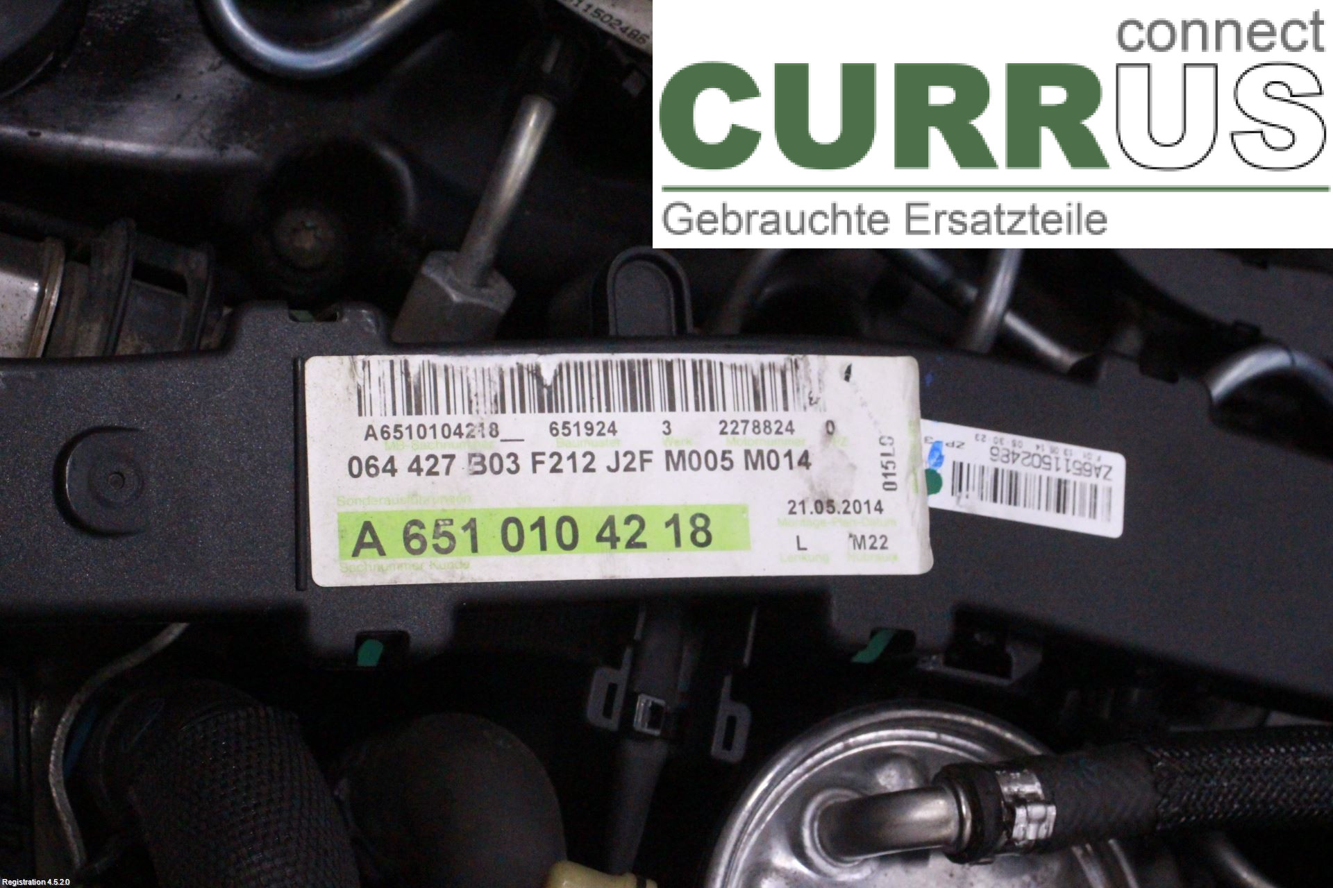 MB E-KLASS (W212) 09-16 Motor A6510104318 OM651.924
