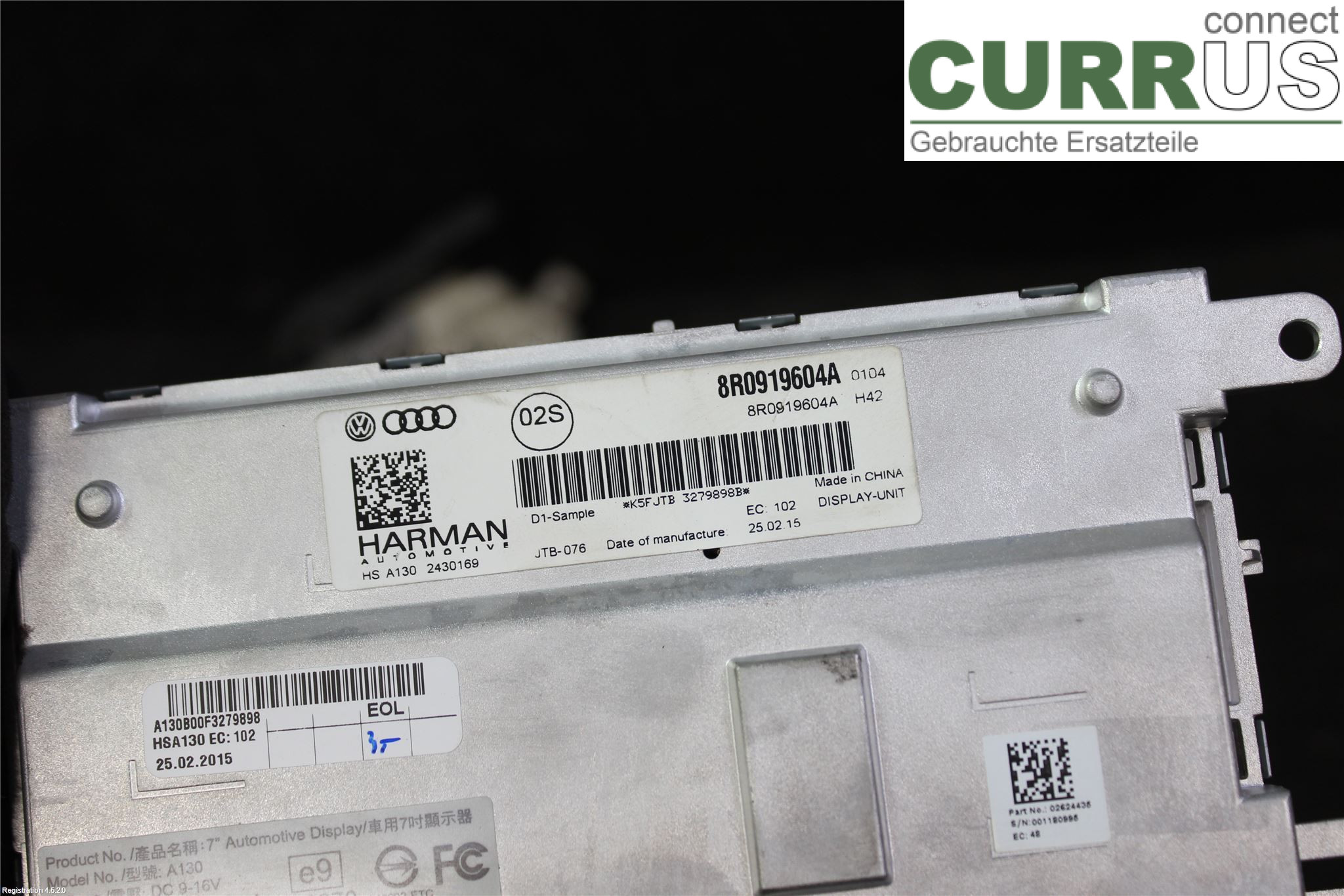 AUDI A4  12-15 Monitor 8R0919604A CNHA